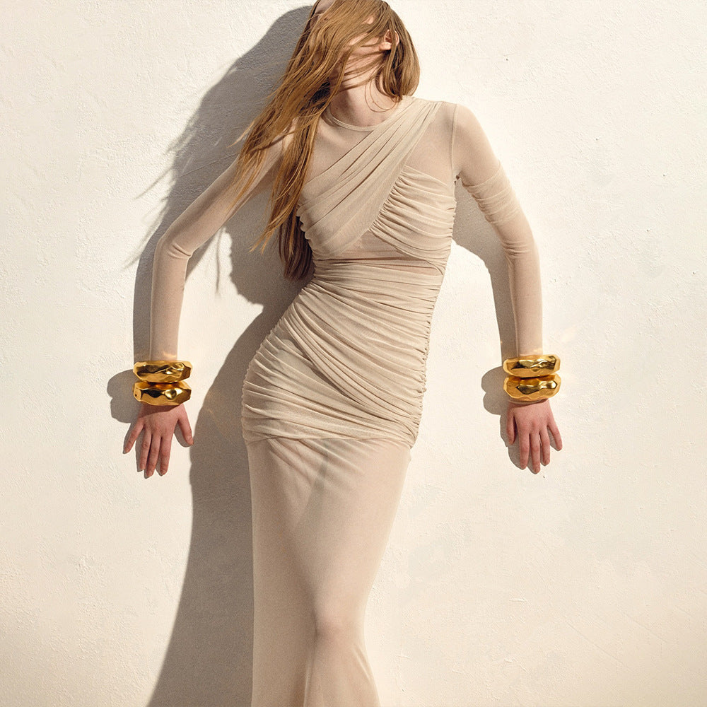 Fashionable And Sexy Mesh See-through Long Dress