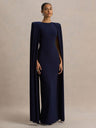 Cloak Style Longline Temperament Crew Neck Grace Maxi Dresses