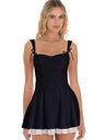 Splicing Straps And Suspenders Waist Shaping Mini&Short Dresses