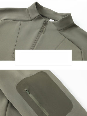 Half Zipper Stand Collar Outdoor Sweatshirts&Hoodies