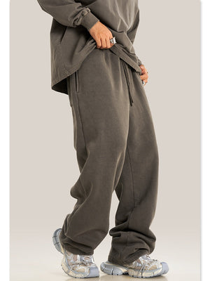 Loose Plush Straight Knitted Sweatpants