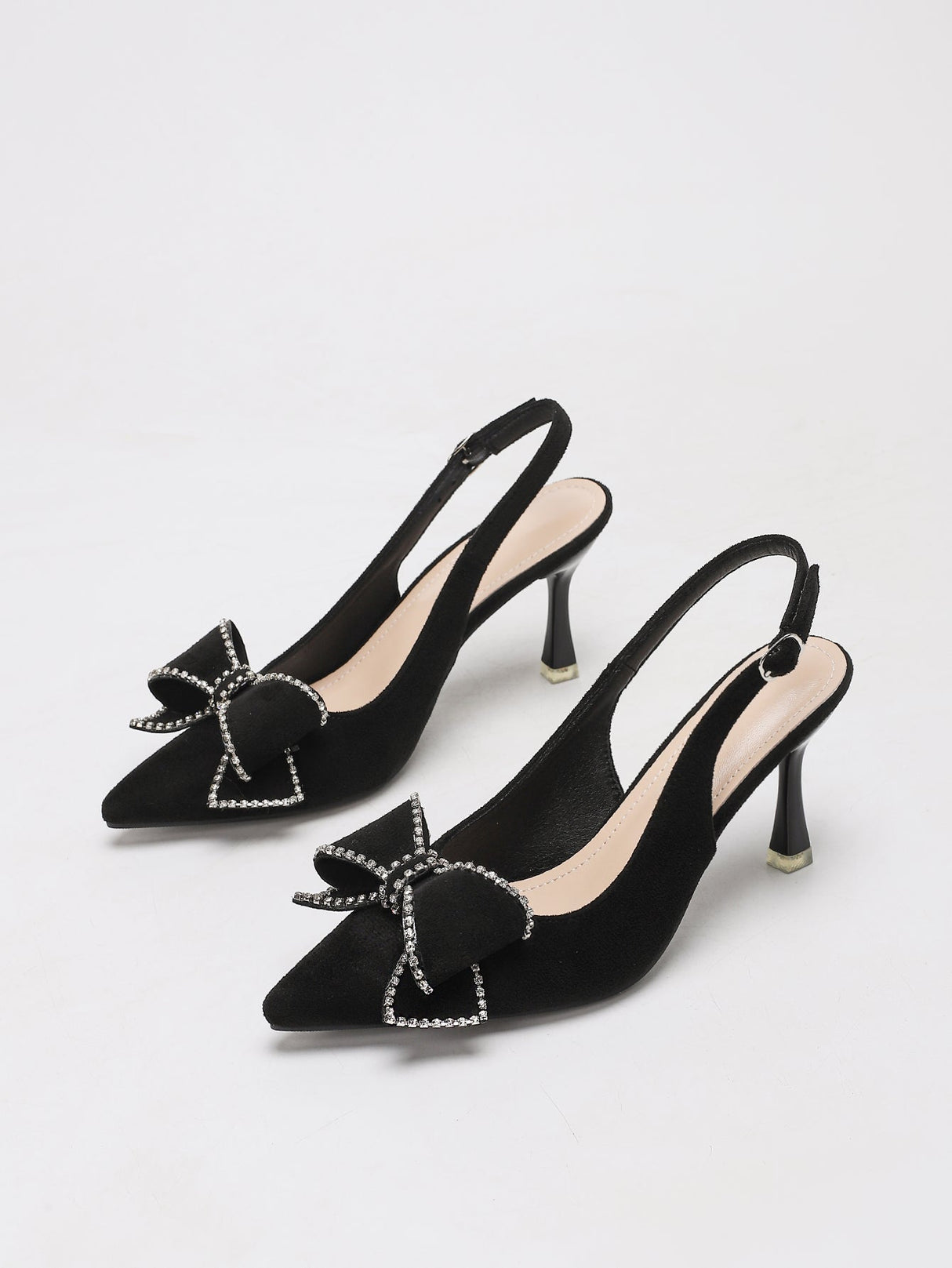 Escarpins à nœud en strass