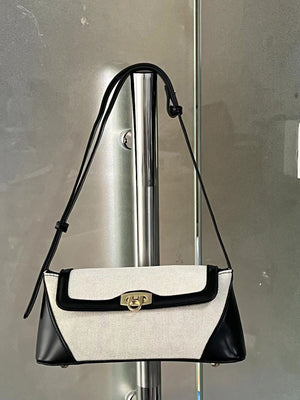 Color-blocked Casual Commuter Versatile Retro Shoulder Bag