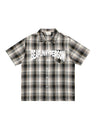 Plaid Loose-fit Letter Printed Shirts