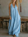 Sleeveless Loose-fitting Long Dress With Pockets