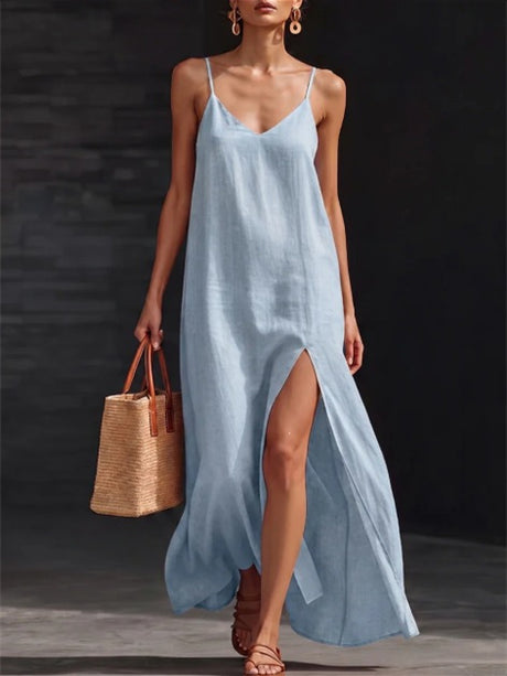 Simple Solid Color Patchwork Dress