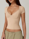V-neck Short Sleeves Slim-fit T-shirts
