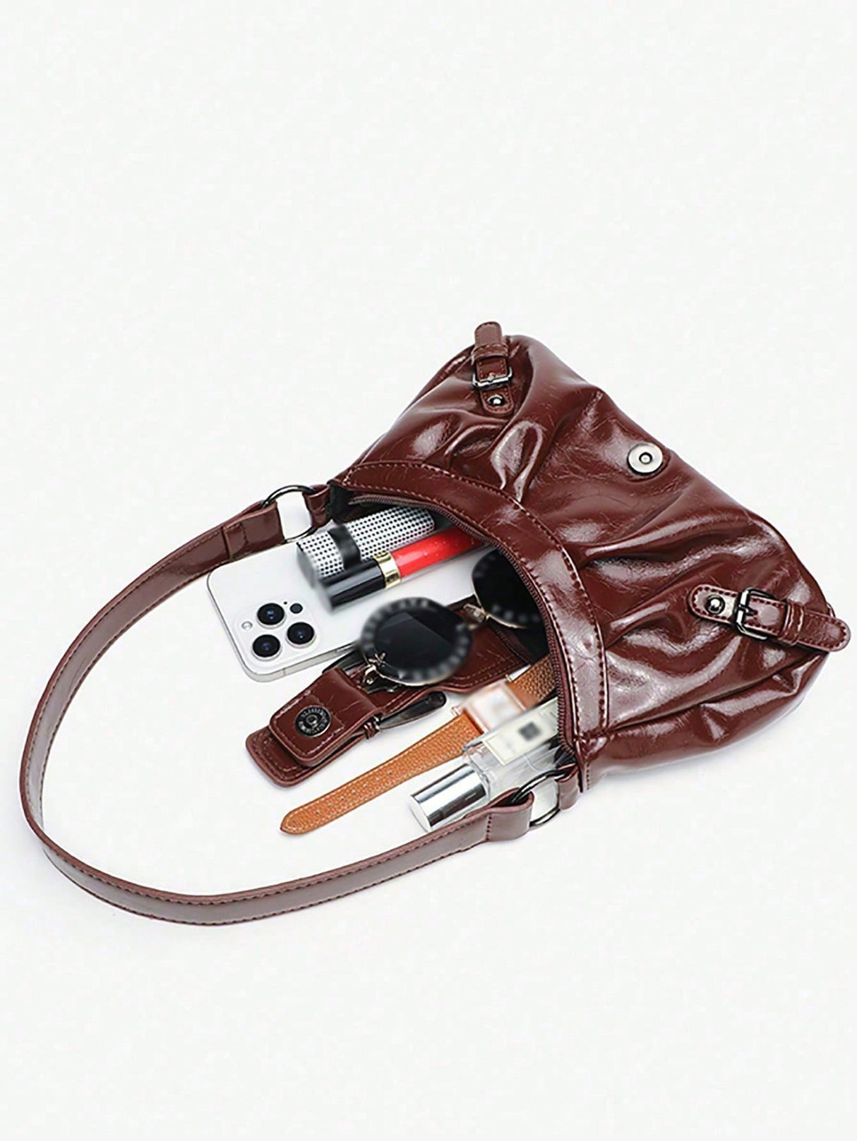 Stylish And Edgy Motorcycle Studded Shoulder Bag