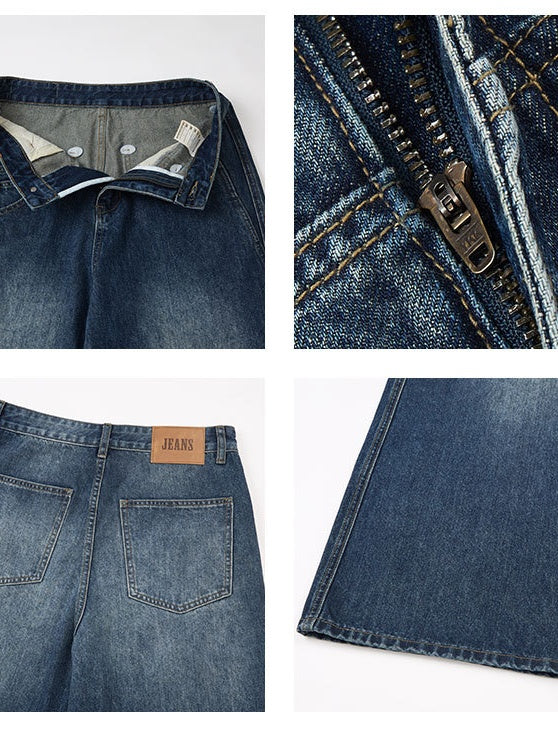 Irregular Deconstruction Segmentation A-shaped Slimming Jeans