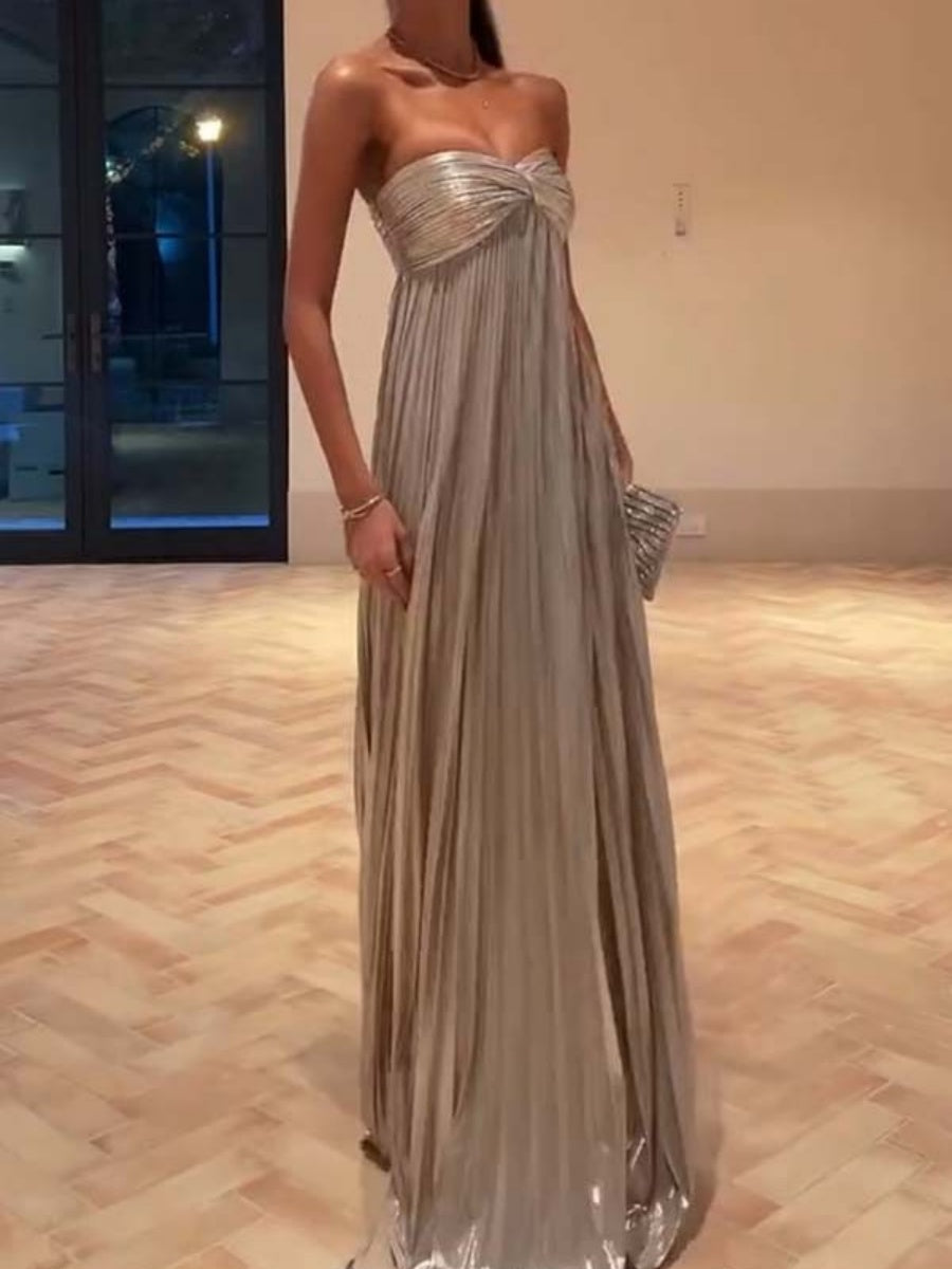 Hot Stamping Tube Top Loose-fit Evening Dress Mini&Short Dresses