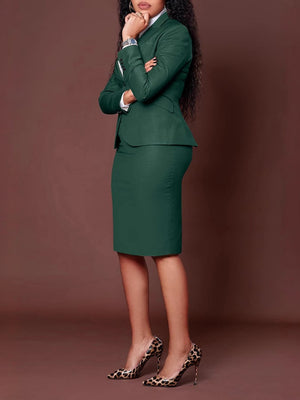 Profession Long-sleeved Suit Bodycon Dress Set 2-piece Sets