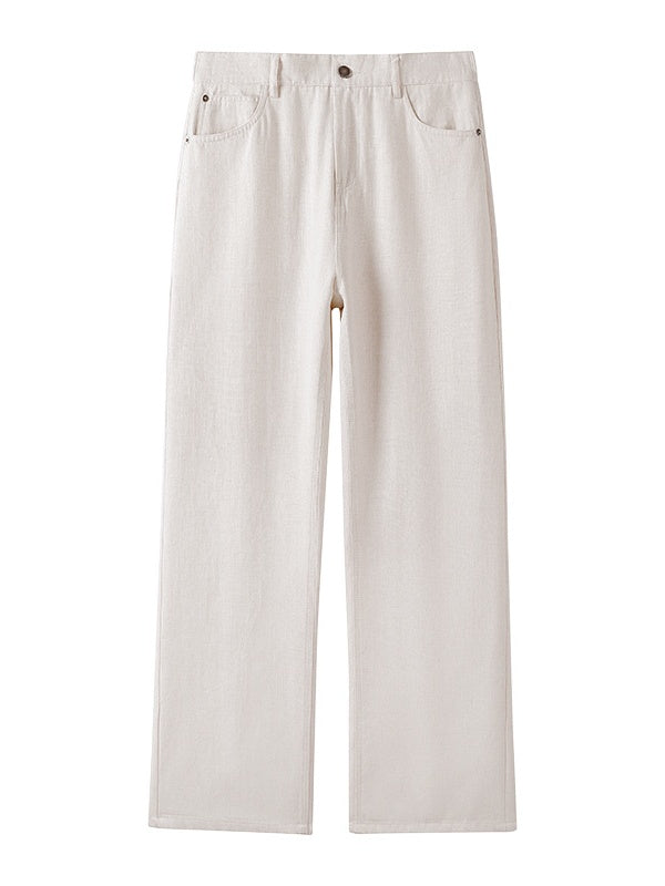 Leinen-Drapier-Anzughose