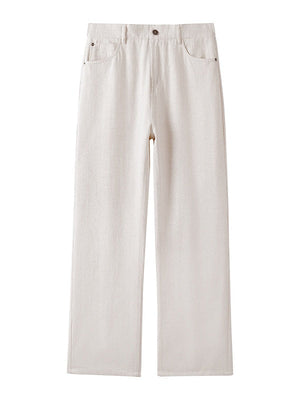 Leinen-Drapier-Anzughose