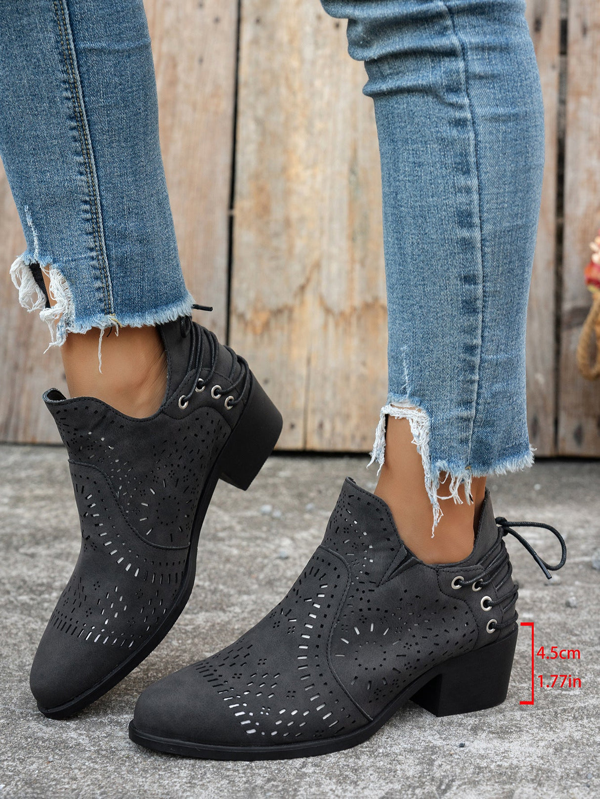 Hollowed-out Open-toe Women's Boots