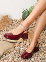 Square-toe Open-back Chunky Heel High Heels