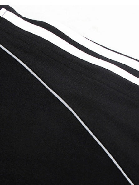 Stand Collar Letter Embroidery Ribbon Contrasting Colors Zipper Jackets