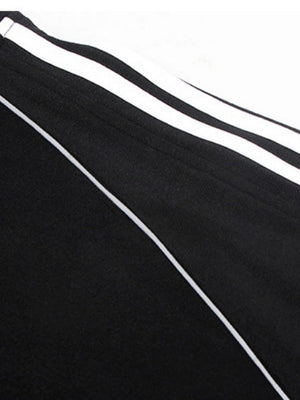 Stand Collar Letter Embroidery Ribbon Contrasting Colors Zipper Jackets