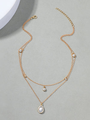 Gold-plated Teardrop Pendant Necklace