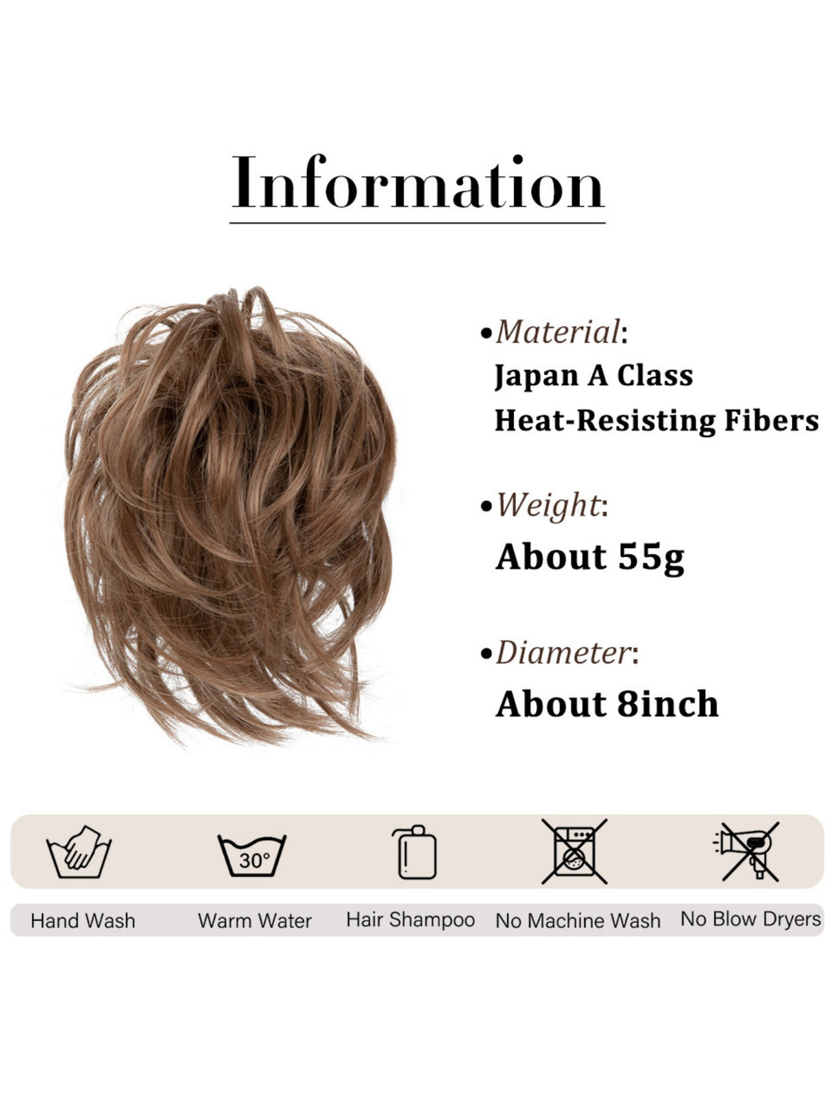 Fluffy Long Beard Curly Hair Updo Wig