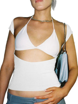 Sexy Short Sleeve Backless T-shirts