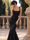 Unique Backless, Fitted Waist, Bodycon Fishtail Maxi Dress