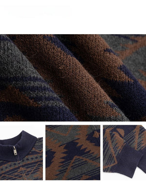 Contrasting Colors Ethnic Style Leisure Sweaters Cardigan
