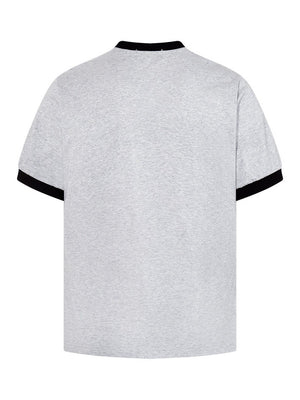 Crowd Printed Hip Hop Color-blocked Slim-fit T-shirts