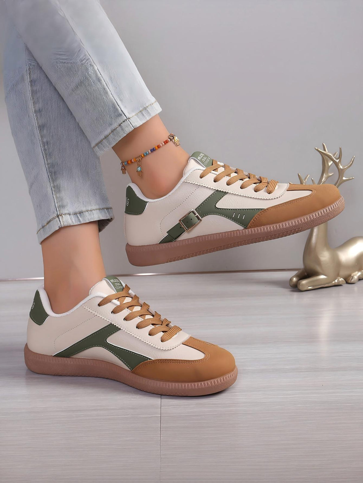 Retro Color-blocked German Training Shoes And Sneakers