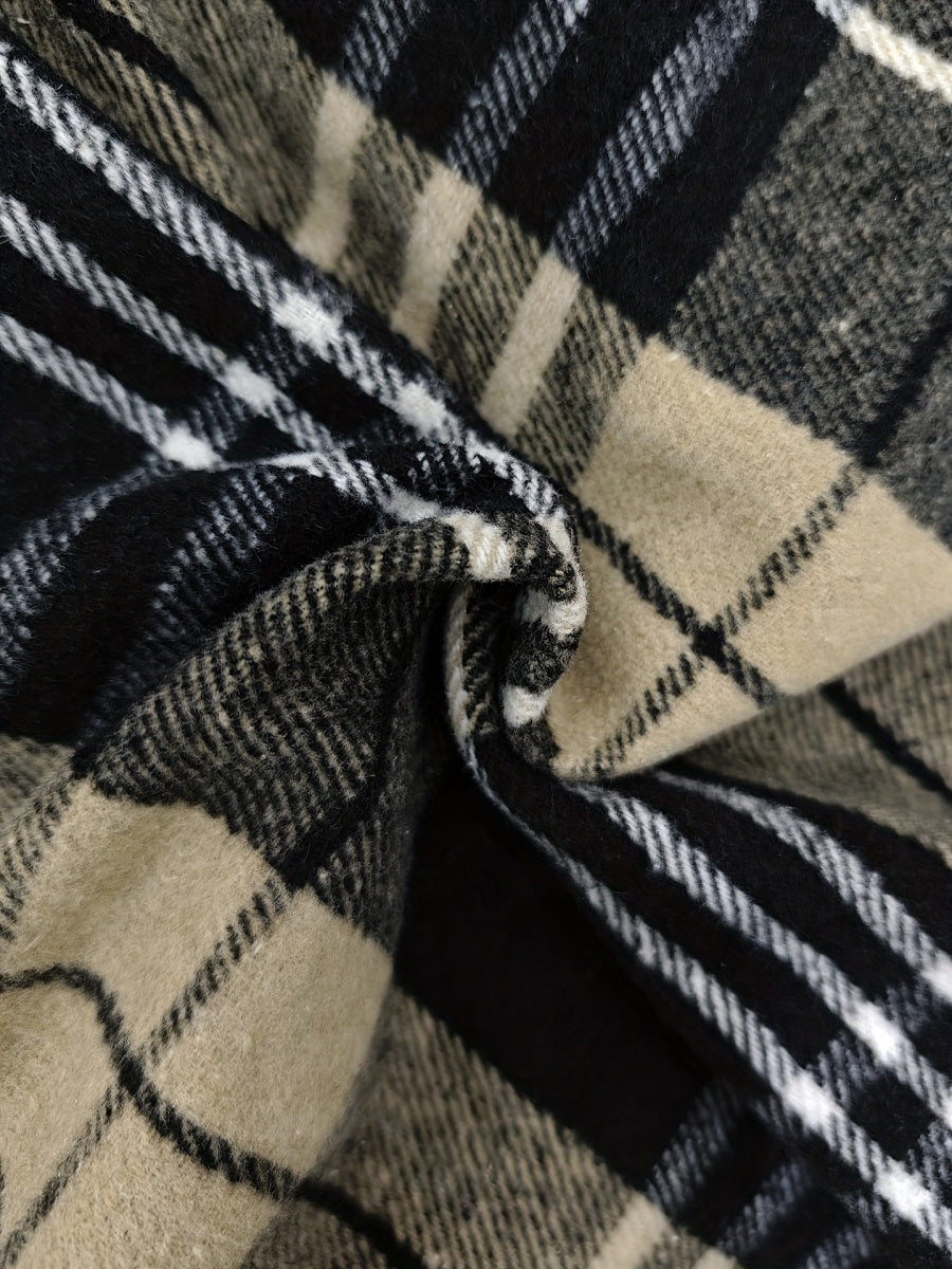 Plaid Woolen Cloth Big Pocket Long Umbrella Skirt Commuting Skirts