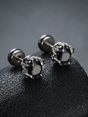 Black And White Zircon Earrings