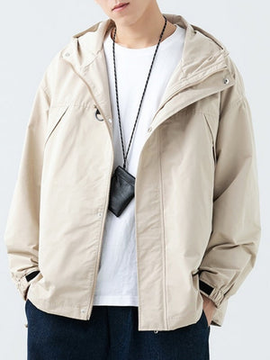 Liber Autumn Neutral wear Multiple pockets Plaid Solid Color Jackets