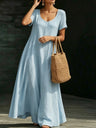 Solid Color Midi Dress