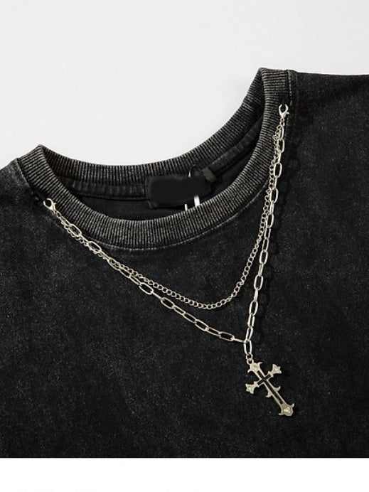 Letter Printed Loose-fit Ins Tank Tops
