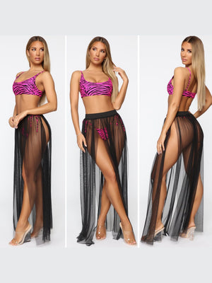 Sexy See-through Beach Skirt With Straps