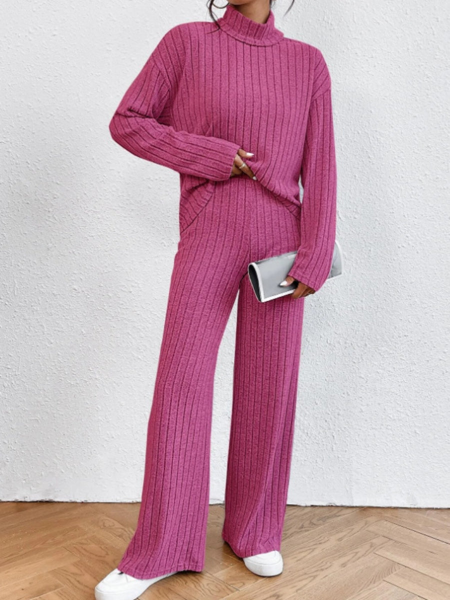 Sweaters Loose Trousers High Collar Two-piece Suit