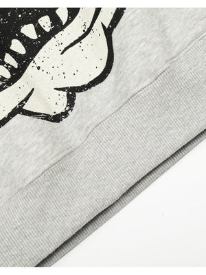 Parody Big Mouth Personalized Prints Plush Graffiti Hooded Sweatshirt