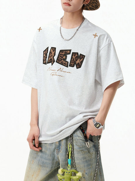Leopard Print Printed Loose-fit T-shirts