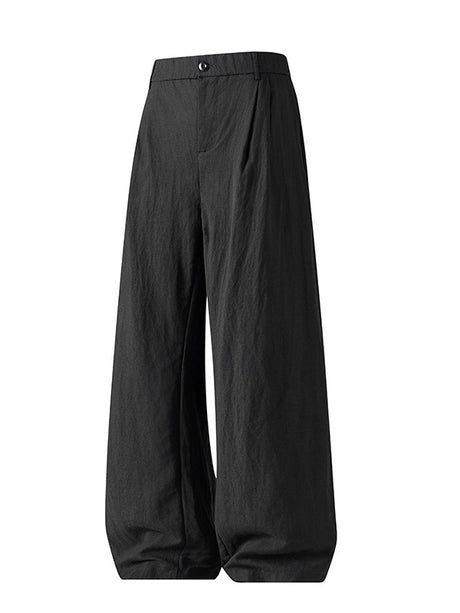 Army Green Flax Wide-leg Pants