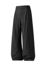 Army Green Flax Wide-leg Pants