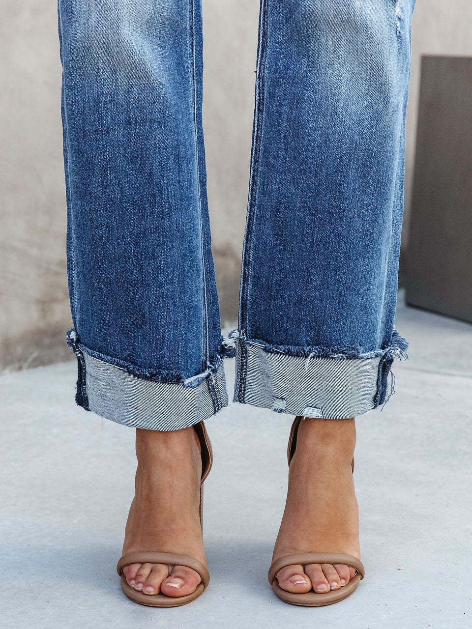 Straight-leg High-waisted Pocket Jeans
