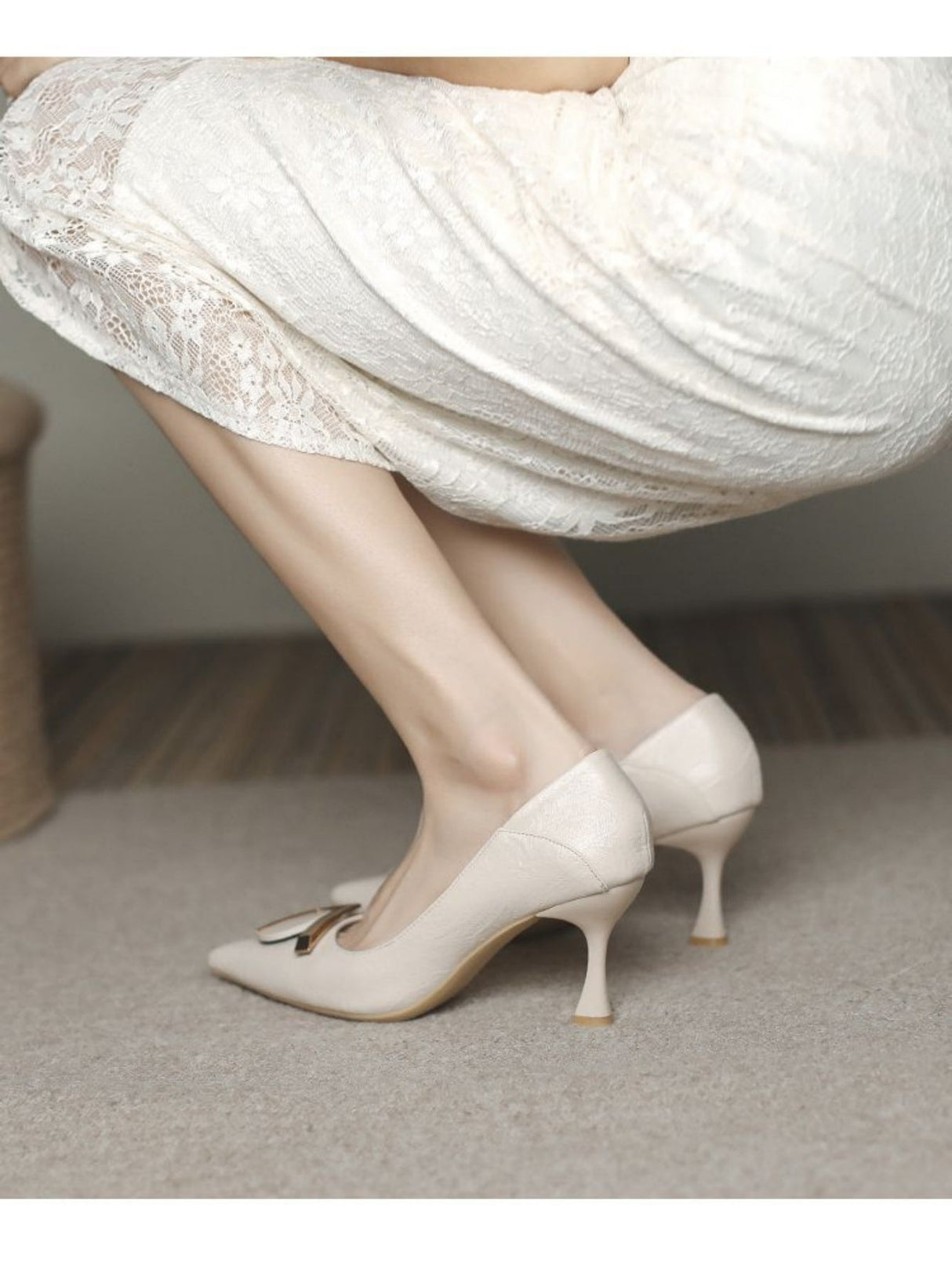 Liber Spring and Autumn Square Buckle Women's High Heels
