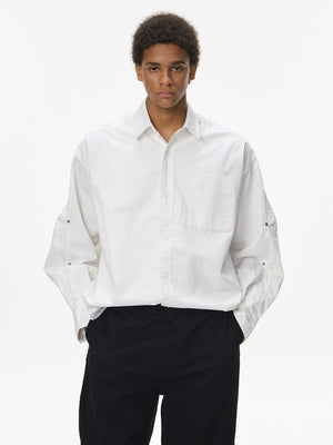 Liber Autumn Neutral wear Pocket decoration Solid Color Shirts