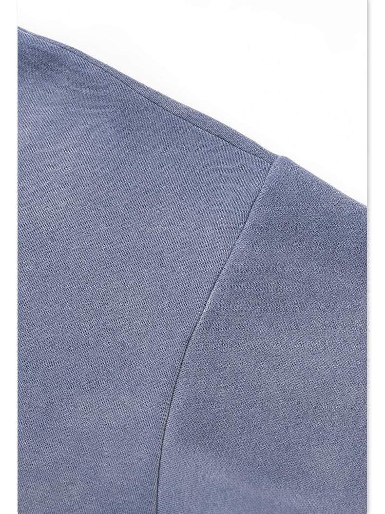 Liber Autumn Neutral wear Ribbed hem Solid Color Sweatshirts&Hoodies