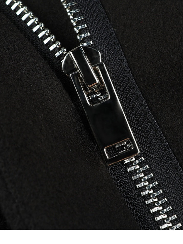 Manteau long noir à capuche