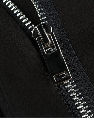 Manteau long noir à capuche