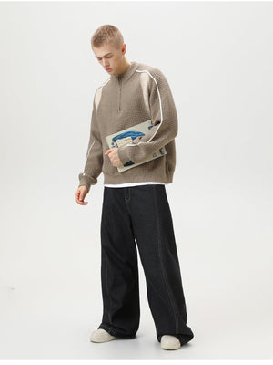 Liber Autumn Men's Color-block sweater