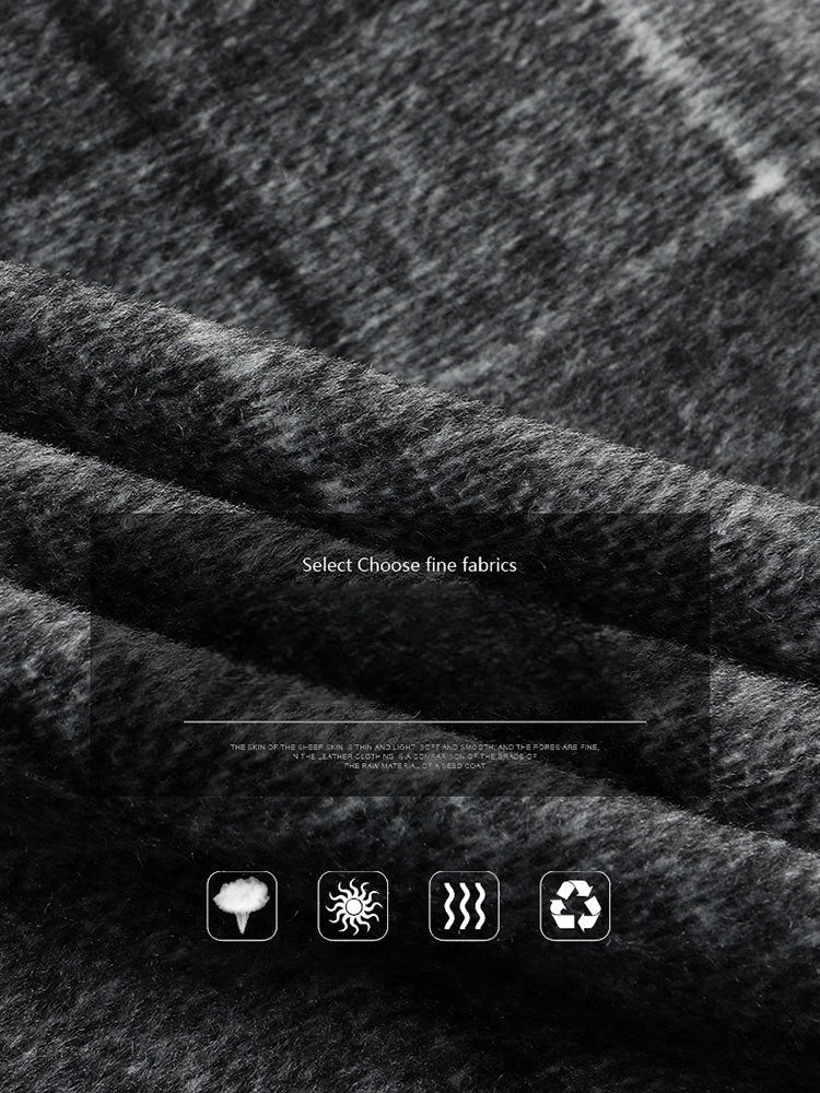 Mid-length Leisure Plaid Cotton Thickening Wool Coat