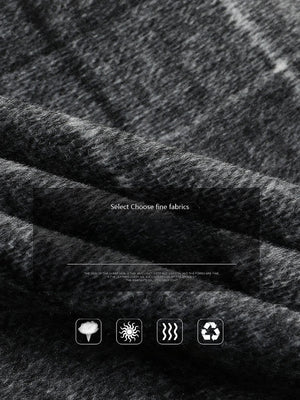 Mid-length Leisure Plaid Cotton Thickening Wool Coat