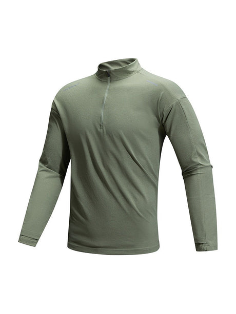 Outdoor Sunscreen Moisture Absorption Quick-drying Fitness Sports Antibacterial Mock Neck Long-sleeved T-shirt