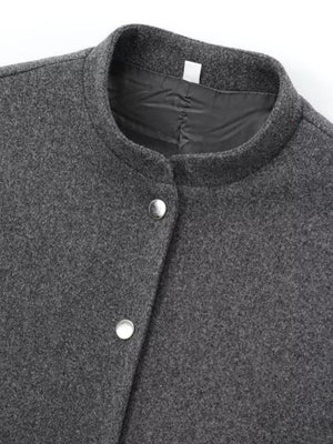 Stand Collar Single-breasted Large Pocket Blazer